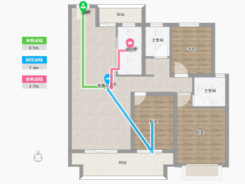 河南省-信阳市-坤瑞·御园-99.12-户型库-动静线