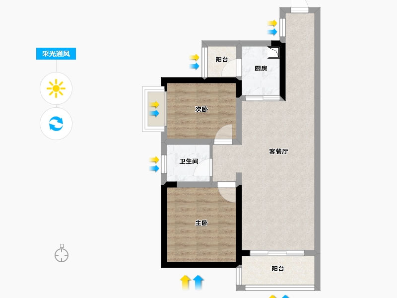 湖南省-株洲市-青龙湾蓝谷国际-59.28-户型库-采光通风