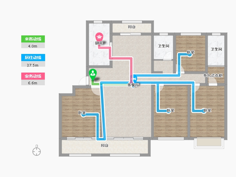 山东省-潍坊市-锦绣上河园-144.00-户型库-动静线