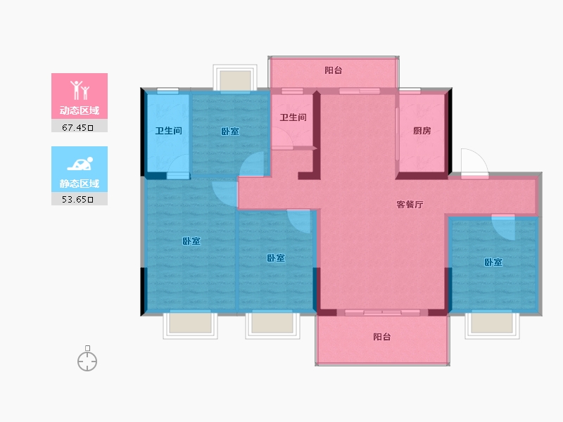 湖北省-宜昌市-宜昌碧桂园3期豪庭-109.42-户型库-动静分区