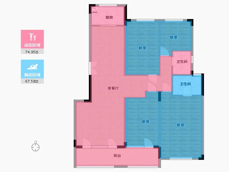 湖北省-武汉市-洺悦芳华-129.00-户型库-动静分区