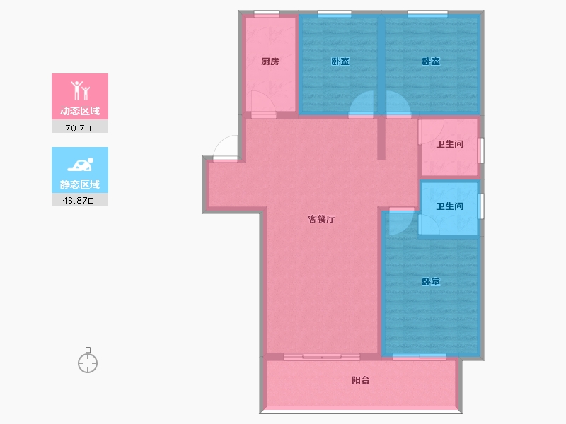 河南省-信阳市-坤瑞·御园-103.00-户型库-动静分区