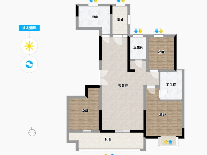 山东省-临沂市-致远沂河传奇-103.02-户型库-采光通风