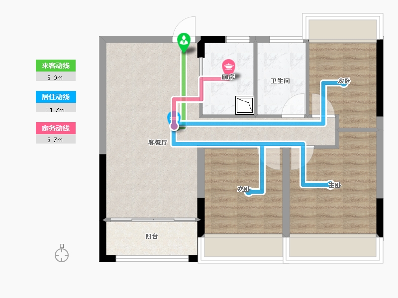 江苏省-南通市-首开紫宸江湾11楼-69.00-户型库-动静线