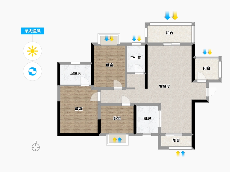 湖南省-株洲市-城发锦城-97.75-户型库-采光通风