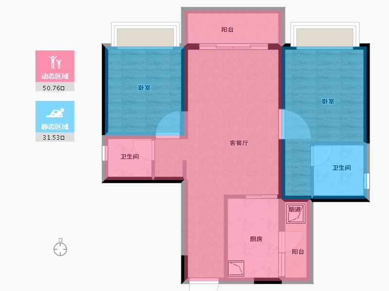 广东省-湛江市-吴川奥园冠军城-72.00-户型库-动静分区