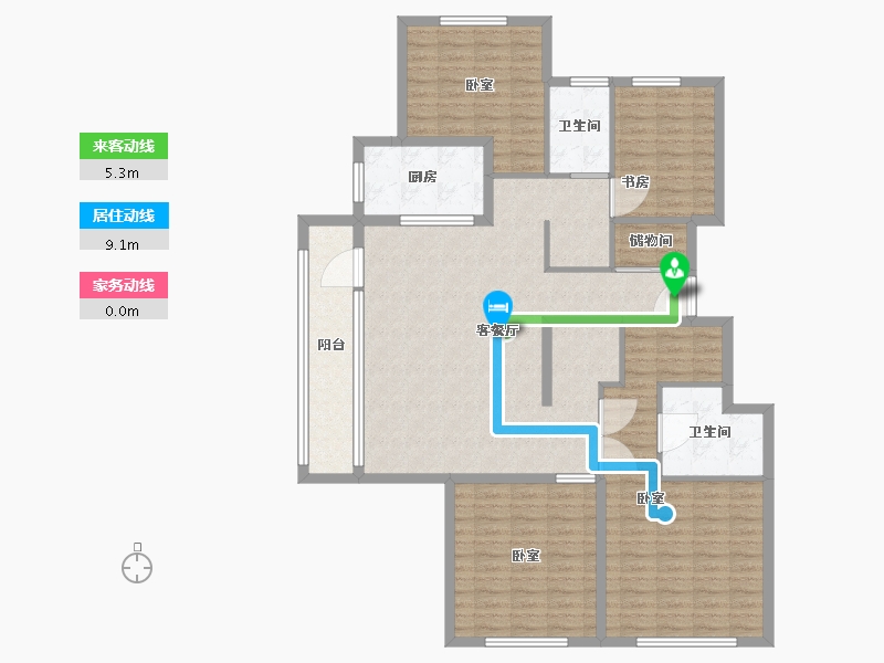 山东省-烟台市-十里洋房-135.20-户型库-动静线