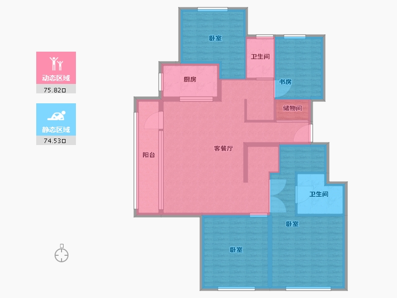 山东省-烟台市-十里洋房-135.20-户型库-动静分区