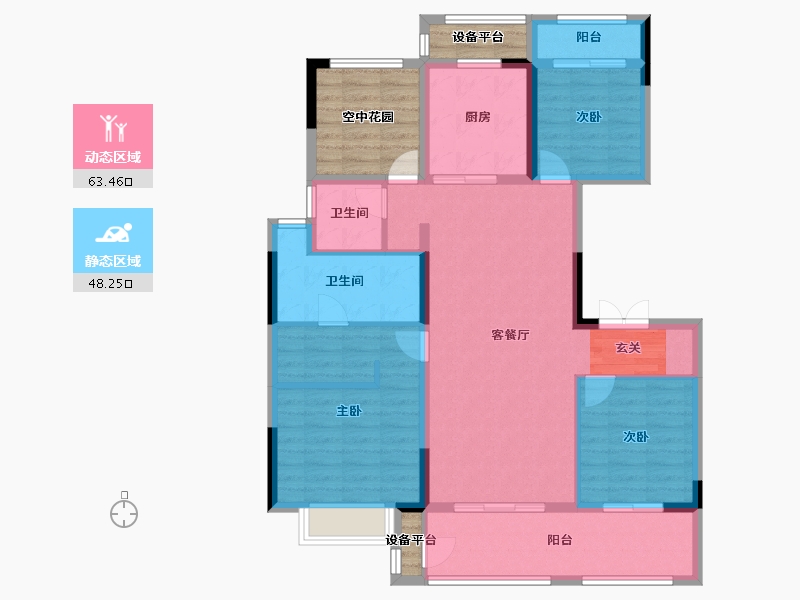 江苏省-常州市-金坛新城金郡-111.00-户型库-动静分区