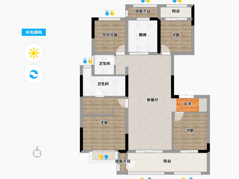 江苏省-常州市-金坛新城金郡-111.00-户型库-采光通风