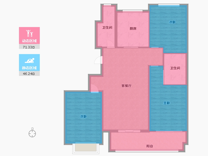 山东省-潍坊市-邦泰郡王府东郡-106.50-户型库-动静分区