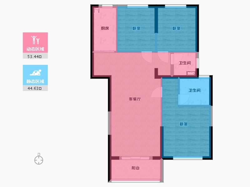 湖北省-武汉市-万科保利联投理想星光-88.00-户型库-动静分区