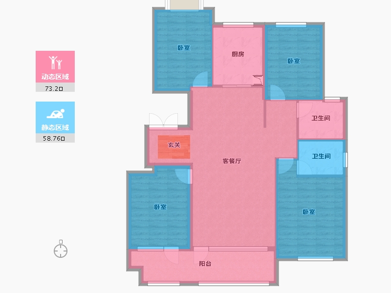 山东省-潍坊市-恒信绿城春风江南-119.40-户型库-动静分区