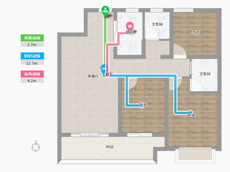 河南省-信阳市-坤瑞·御园-91.00-户型库-动静线