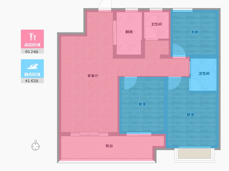 河南省-信阳市-坤瑞·御园-91.00-户型库-动静分区