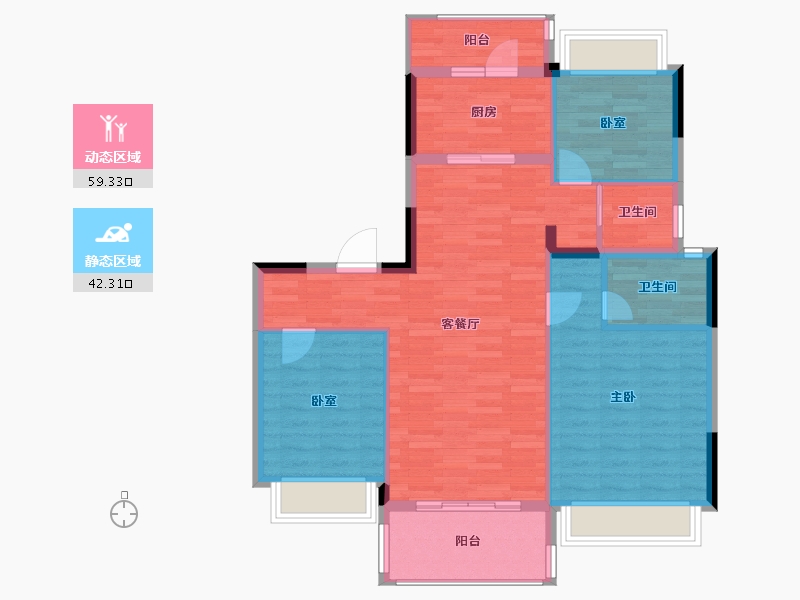 广西壮族自治区-贺州市-碧桂园爱莲府-92.29-户型库-动静分区