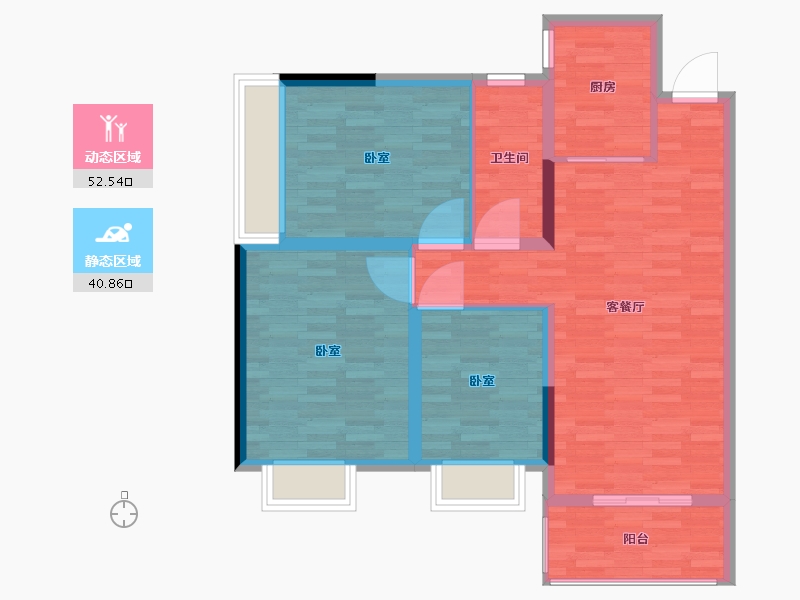 河南省-郑州市-裕华行园-84.24-户型库-动静分区