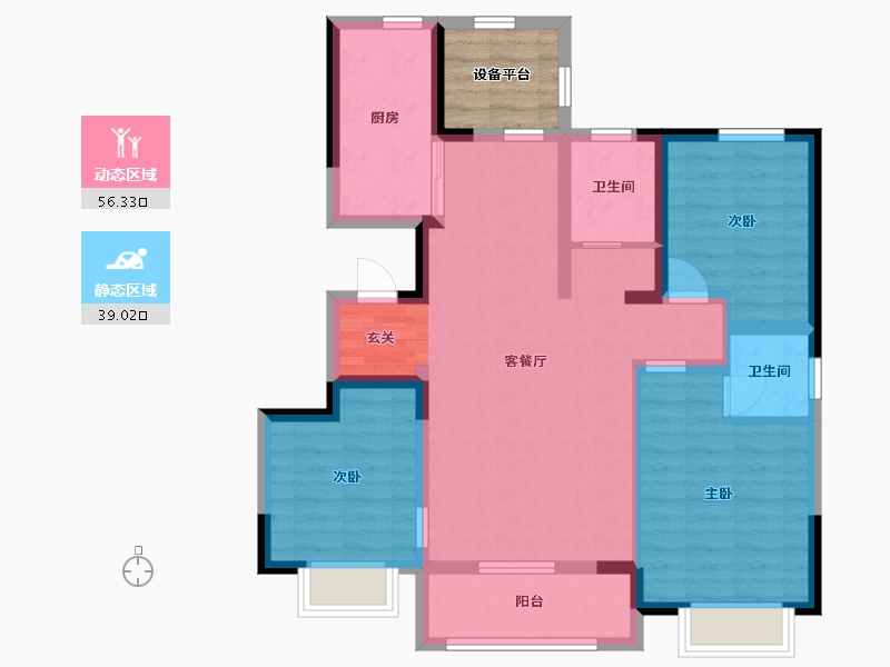 山东省-潍坊市-德润天宸-88.88-户型库-动静分区