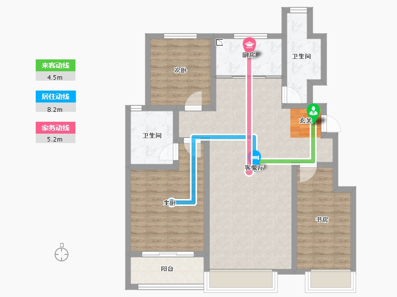 山东省-淄博市-柳泉悦府-91.69-户型库-动静线