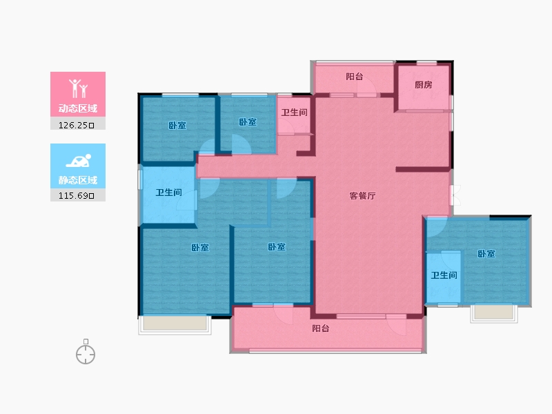 山东省-潍坊市-碧桂园翡翠华府-220.00-户型库-动静分区