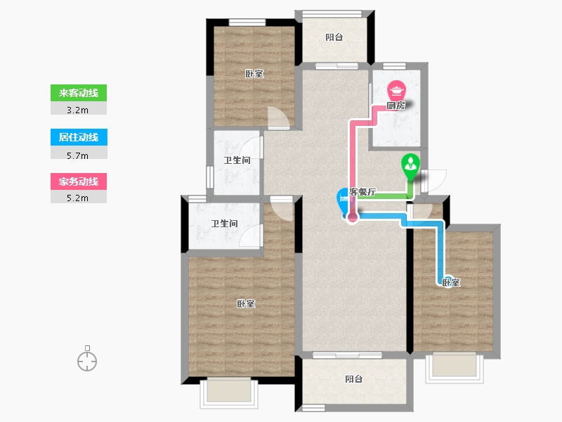 河南省-郑州市-裕华行园-96.94-户型库-动静线