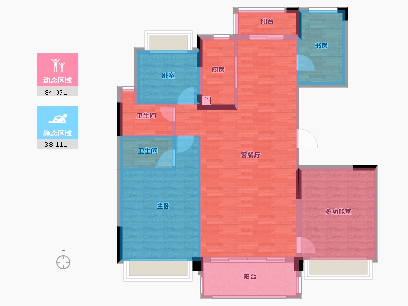 广西壮族自治区-贺州市-碧桂园爱莲府-111.30-户型库-动静分区