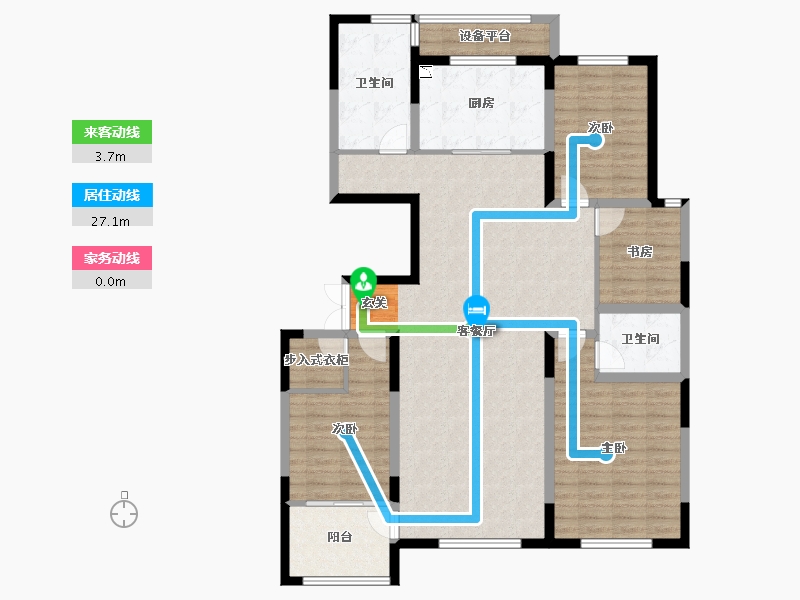 山东省-淄博市-原山天颐-131.77-户型库-动静线