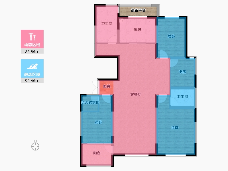 山东省-淄博市-原山天颐-131.77-户型库-动静分区