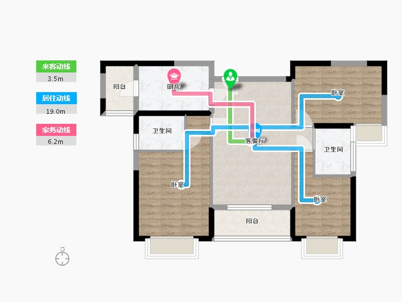 湖北省-武汉市-葛洲坝华庄-82.48-户型库-动静线