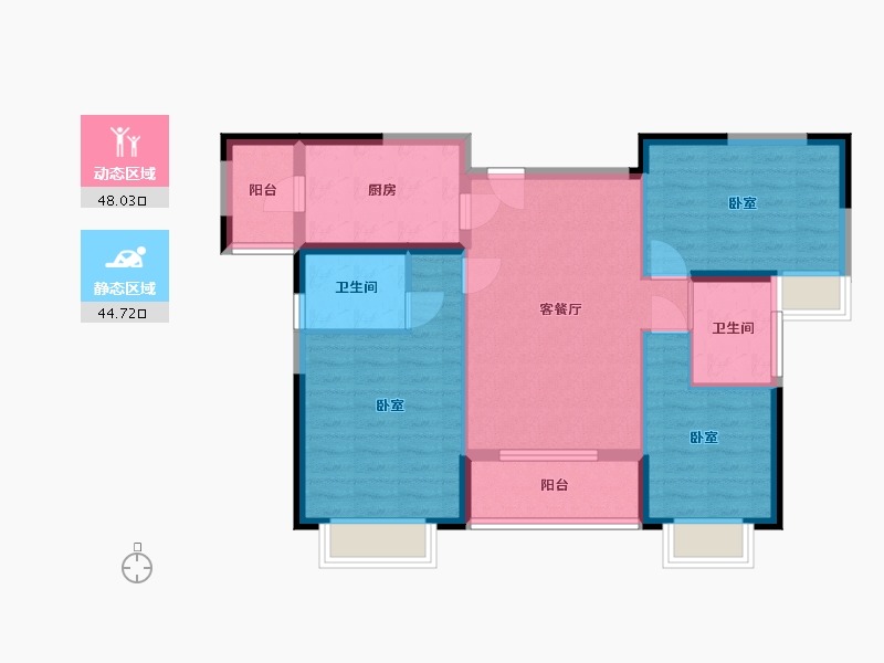 湖北省-武汉市-葛洲坝华庄-82.48-户型库-动静分区