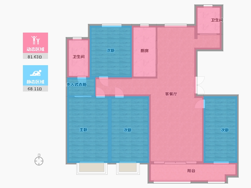 山东省-潍坊市-金鼎世家-134.40-户型库-动静分区