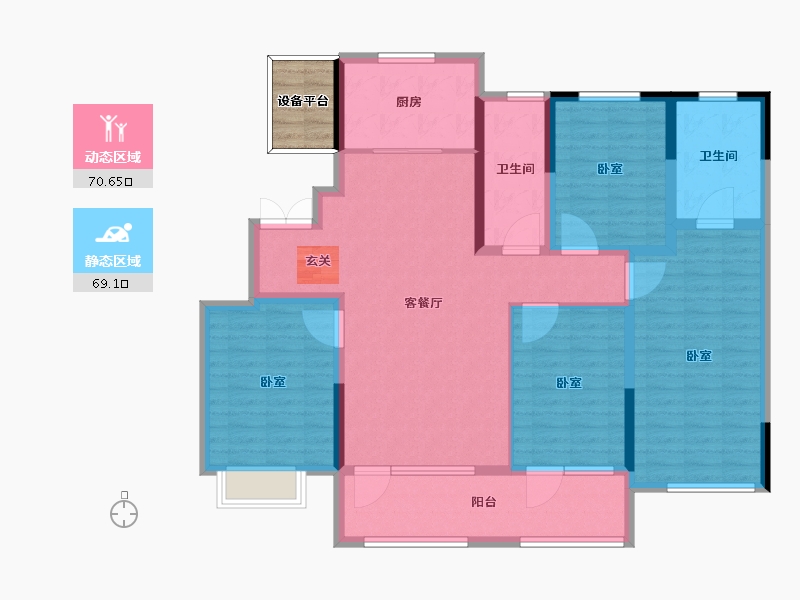 山东省-潍坊市-恒信绿城春风江南-129.01-户型库-动静分区