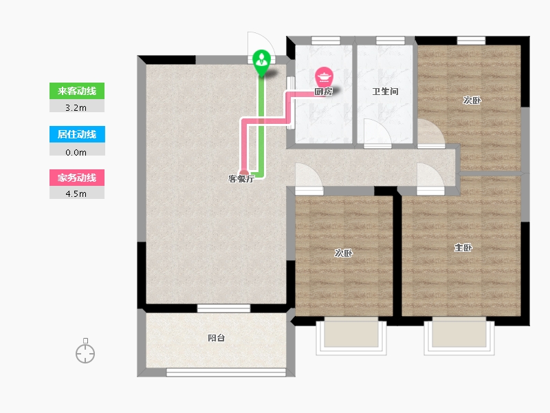 山东省-临沂市-松鹤一品-79.91-户型库-动静线