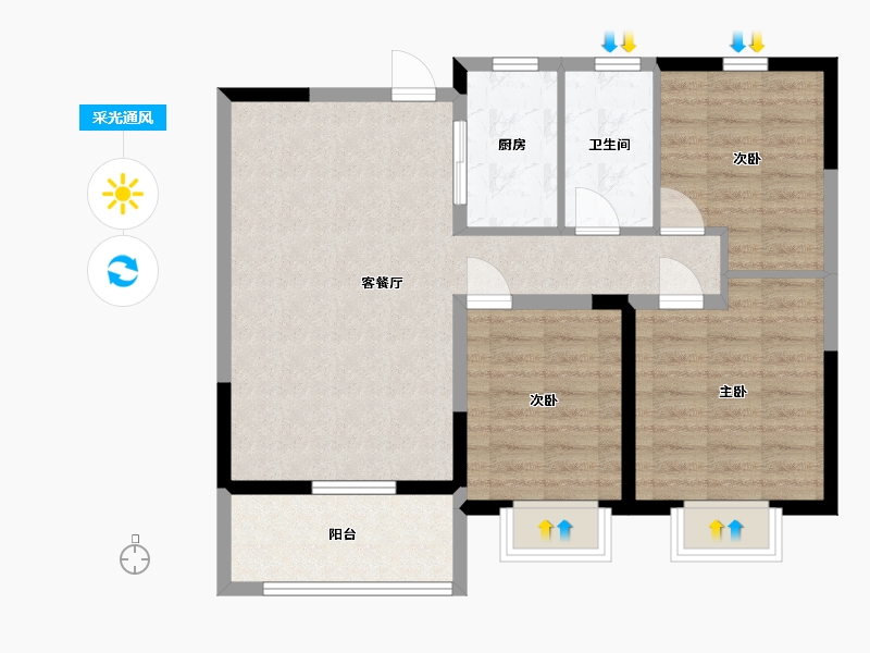 山东省-临沂市-松鹤一品-79.91-户型库-采光通风