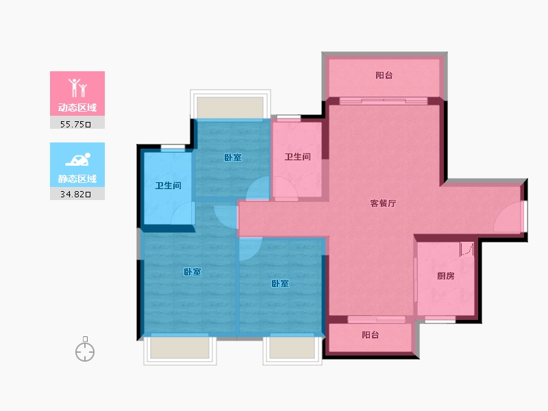 广东省-湛江市-吴川奥园冠军城-80.64-户型库-动静分区