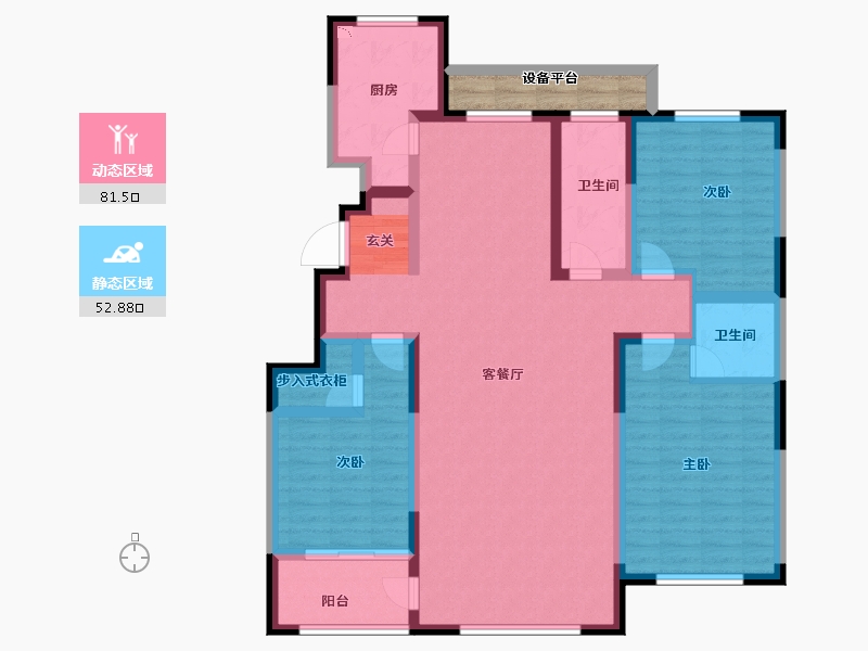 山东省-淄博市-原山天颐-124.00-户型库-动静分区