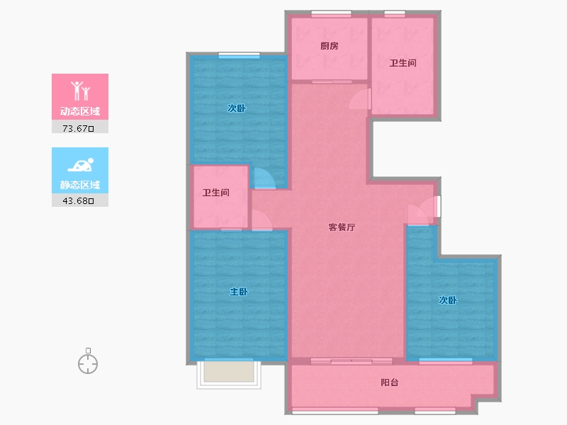 山东省-潍坊市-金鼎世家-106.00-户型库-动静分区