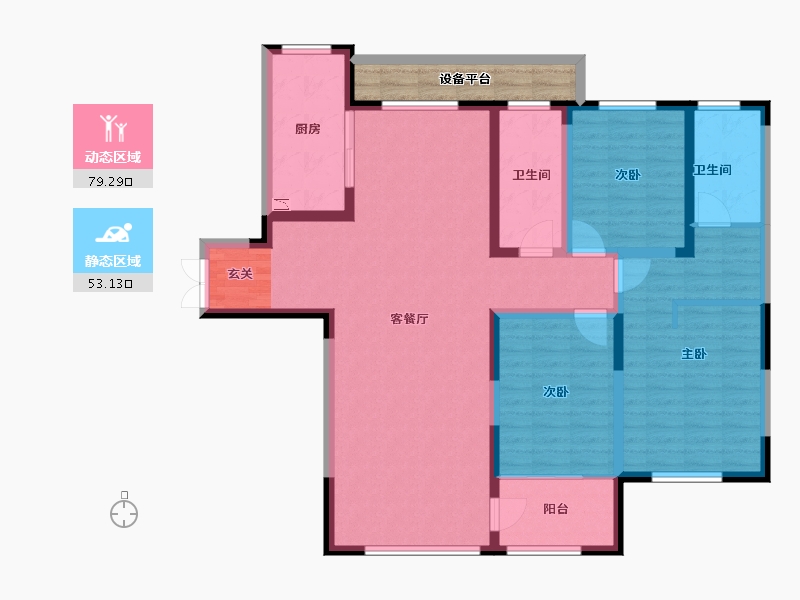 山东省-淄博市-原山天颐-124.00-户型库-动静分区