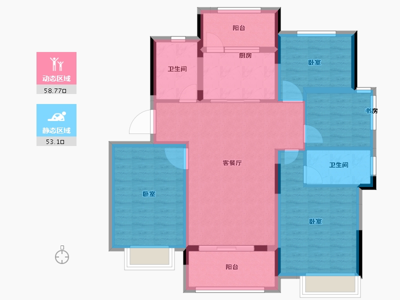 浙江省-宁波市-保集瑞府-99.99-户型库-动静分区