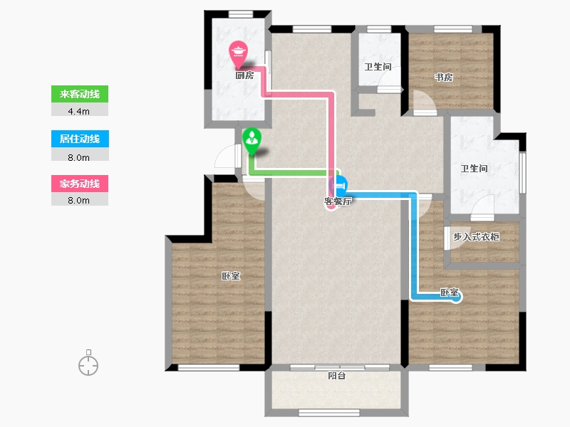 山东省-烟台市-金地首府-128.20-户型库-动静线