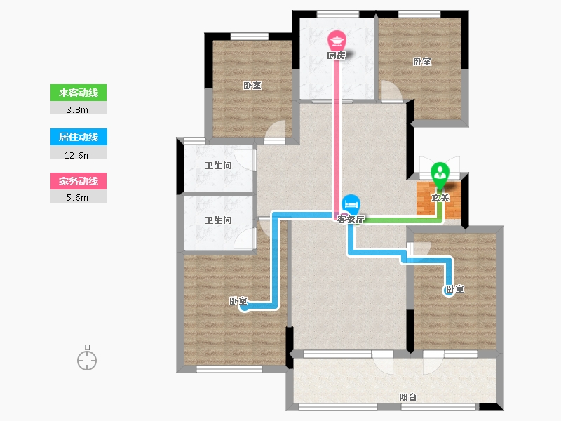 山东省-潍坊市-恒信绿城春风江南-111.00-户型库-动静线