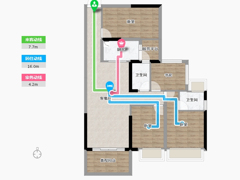 广东省-湛江市-建实帝景银湾-92.50-户型库-动静线