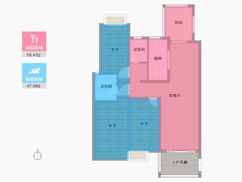 湖北省-黄石市-莲花湖·東景城-101.80-户型库-动静分区