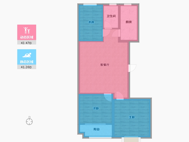 山东省-潍坊市-恒信宝通御园-76.05-户型库-动静分区