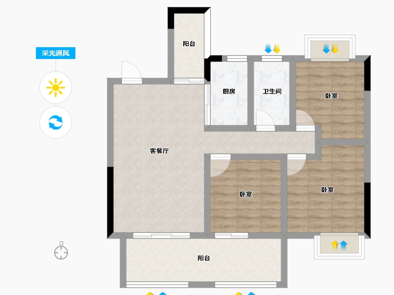 河南省-信阳市-淮滨美好生活家园-79.00-户型库-采光通风