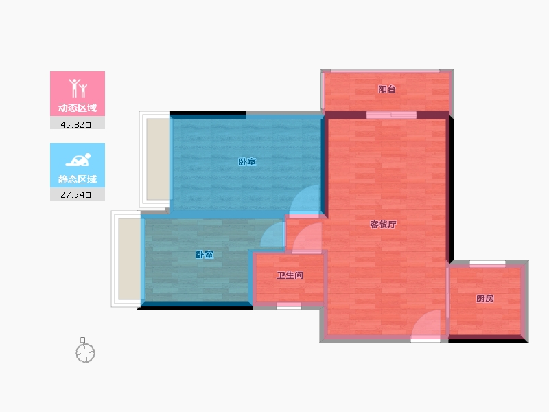 河南省-郑州市-裕华行园-65.98-户型库-动静分区