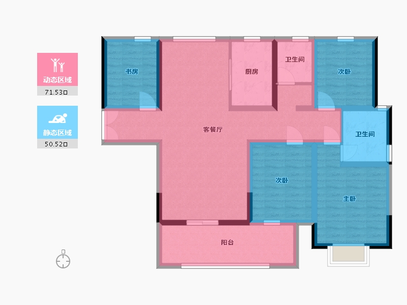 山东省-临沂市-致远沂河传奇-108.00-户型库-动静分区