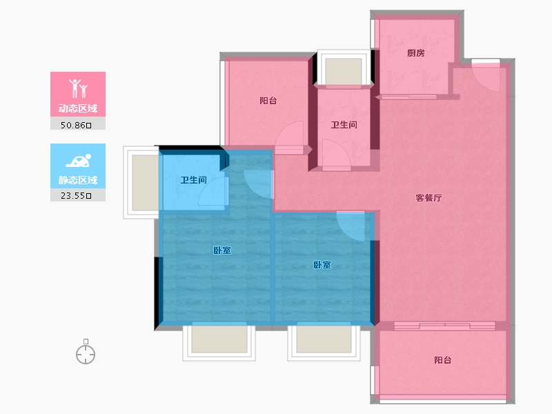 广东省-惠州市-臻景园-66.10-户型库-动静分区