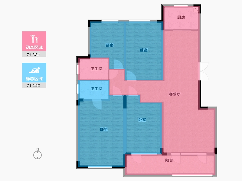 湖北省-武汉市-洺悦芳华-132.00-户型库-动静分区