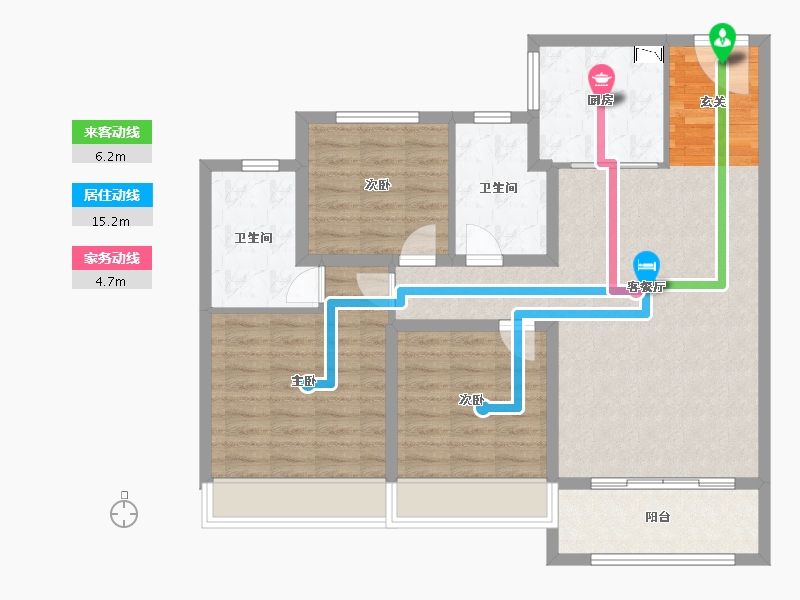 山东省-淄博市-云星齐都御园-96.00-户型库-动静线